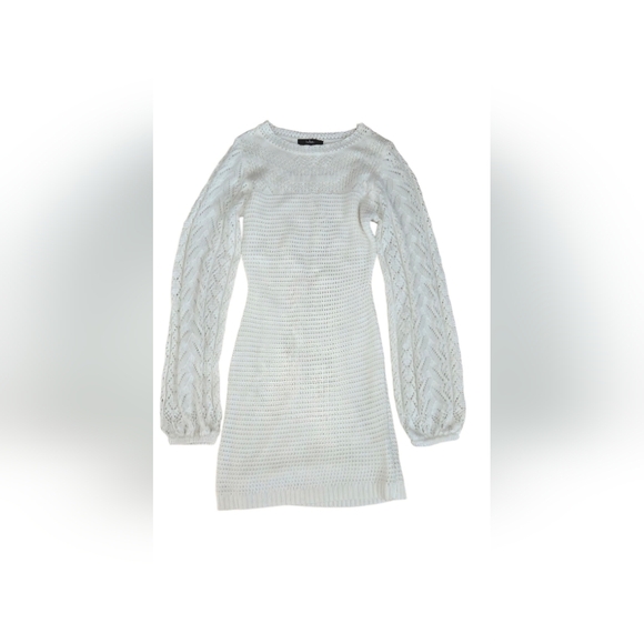 Lulu's Cream Color Crew Neck Cable Knit Sweater - Picture 4 of 7